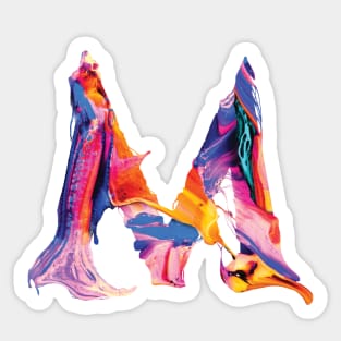 Colorful Painted Initial Letter M Sticker